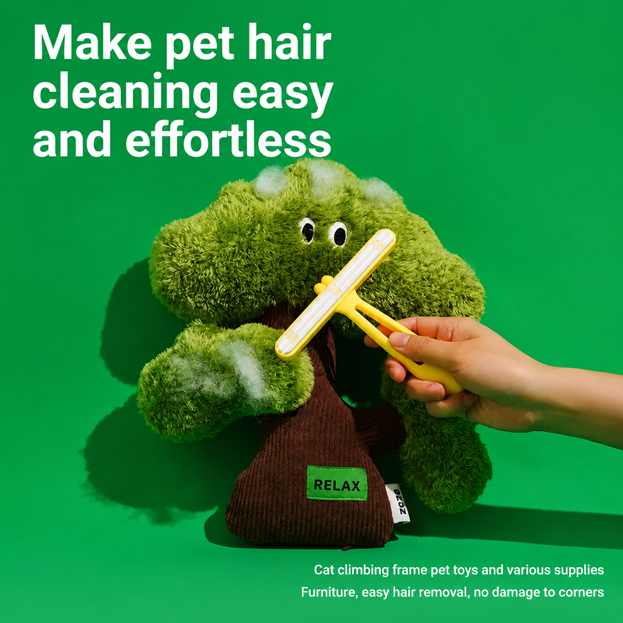 Zeze 2-in-1 Pet Hair Remover & Clothes Epilator | Silicone Fur & Dust Cleaner for Cats and Dogs