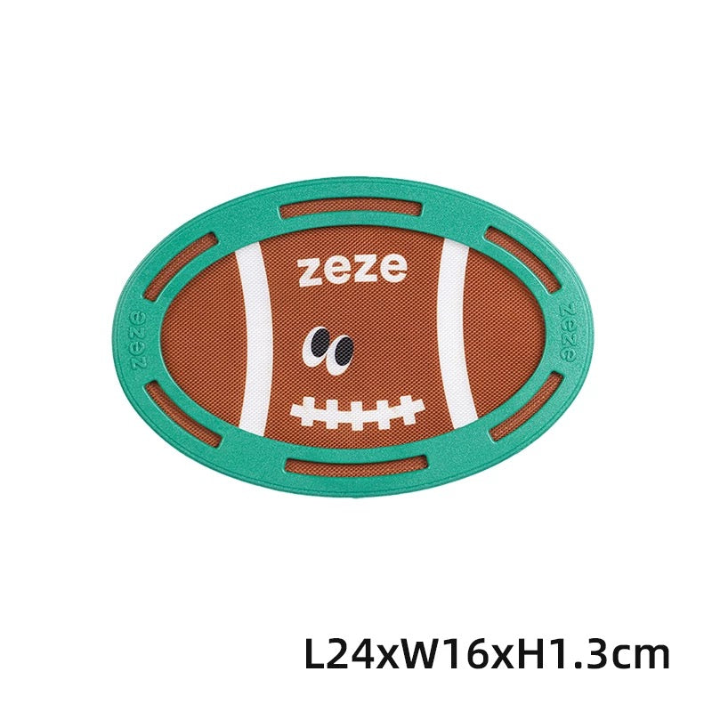Oval shaped brown rugby ball frisbee