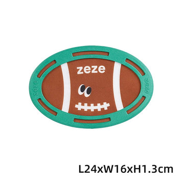 Oval shaped brown rugby ball frisbee