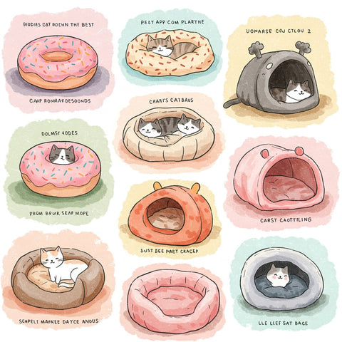 Donut Cat Bed, Plush Cat Bed