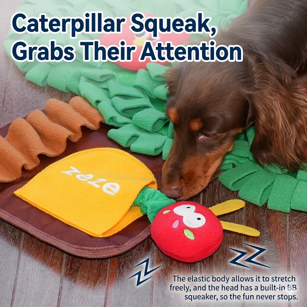 Zeze Apple Tree Snuffle Mat for Dogs - Interactive Foraging Toy & Slow Feeder for Mental Stimulation and Boredom Relief