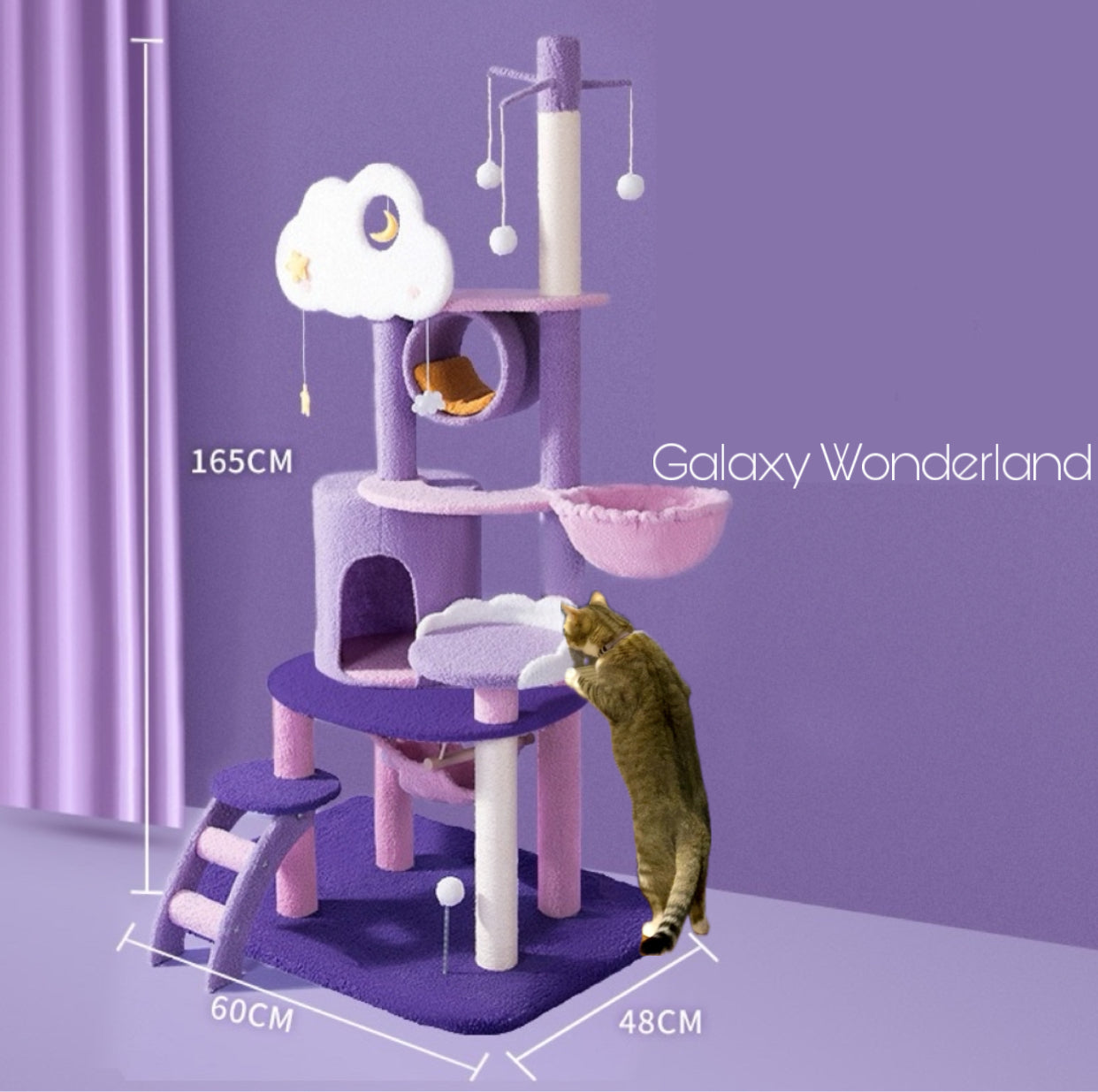 Purple Galaxy Wonderland Cat Tree