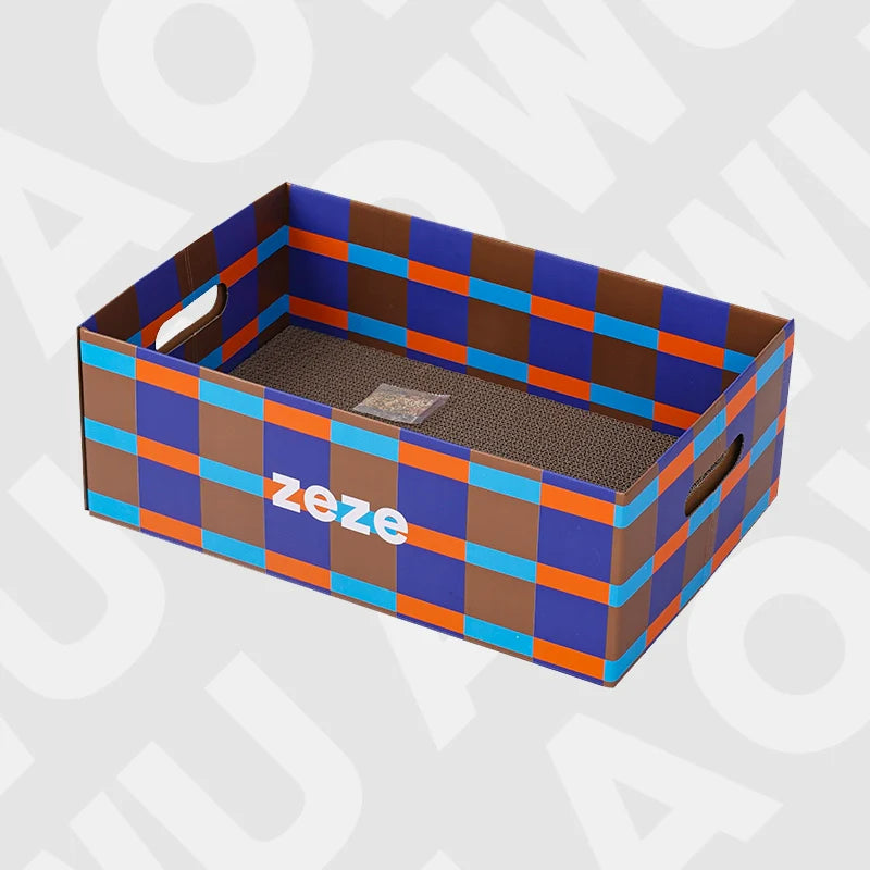 AOWUzeze striped milk carton cat scratching post cat nest resistant scratching corrugated paper cat board scratching cat room claw grinding toy