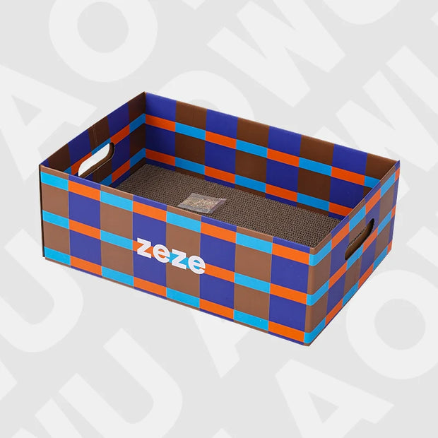 AOWUzeze striped milk carton cat scratching post cat nest resistant scratching corrugated paper cat board scratching cat room claw grinding toy