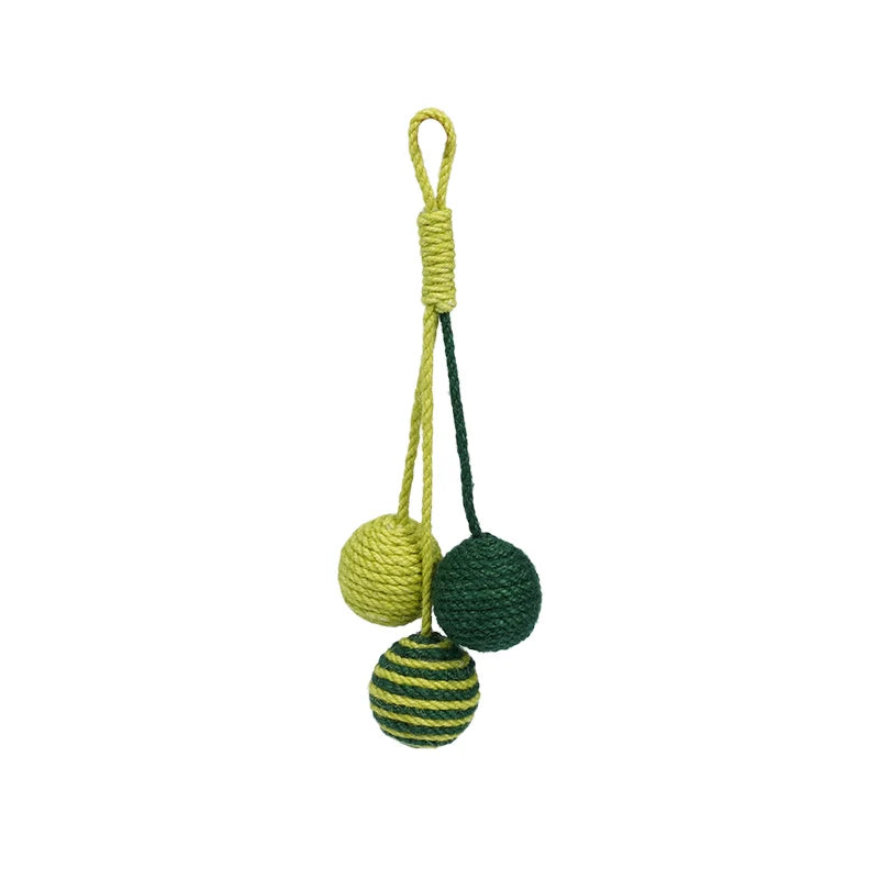 zeze sale special hemp rope ball toys cat toys funny cat ball pets self hi sound stone sound hanging toys