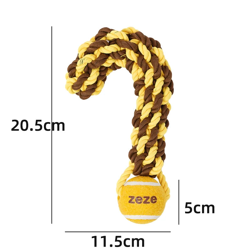 ZEZE dog toys grinding teeth and teeth cleaning, resistant to bite, rope knots, dog tug-of-war, consume energy, human pet interaction, de-boring chewing gum