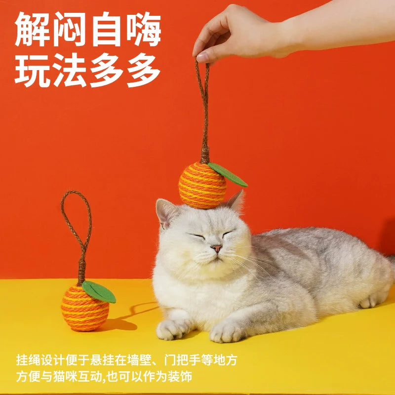 zeze sale special hemp rope ball toys cat toys funny cat ball pets self hi sound stone sound hanging toys