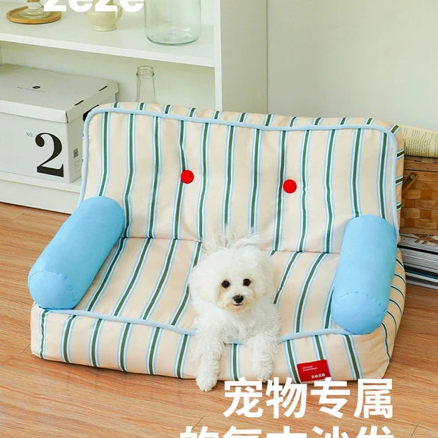 zeze summer kennel pet sofa bed can be disassembled and washed, large dog pet bed, small dog teddy cool feeling cat bed
