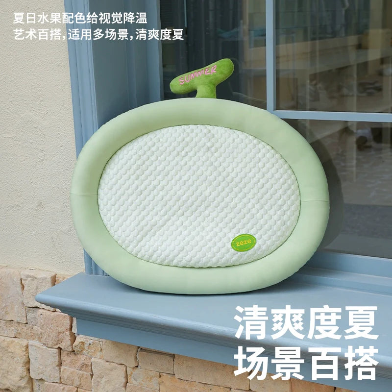 zeze2025 new pet cooling mat summer cooling ice nest dog ice cushion ice silk fabric cat sleeping mat