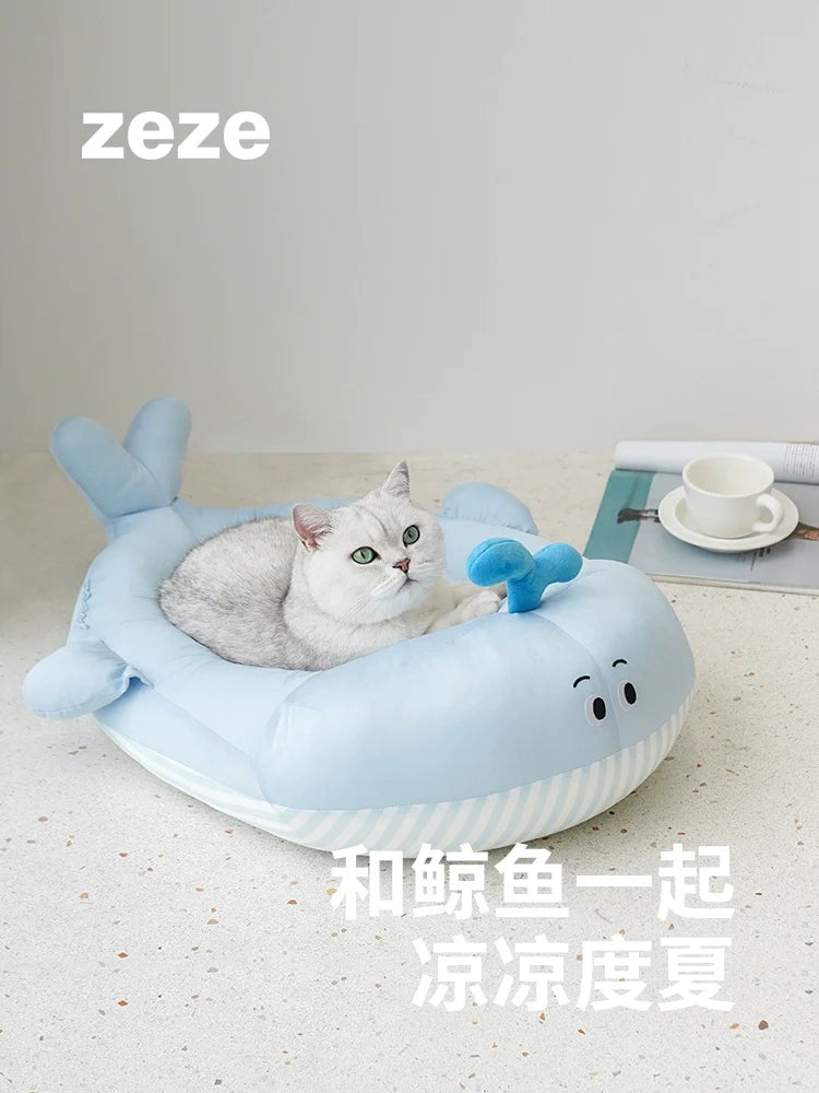 zeze summer cat kennel four seasons universal small dog kennel ice silk cool nest cooling ice mat pet supplies whale kennel