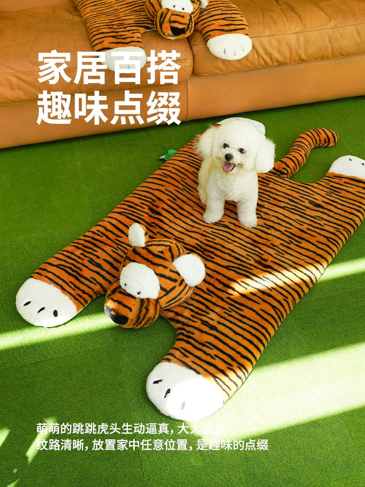 zeze tiger mat dog mat kennel dog sleeping mat pet all seasons universal large dog small dog with pillow
