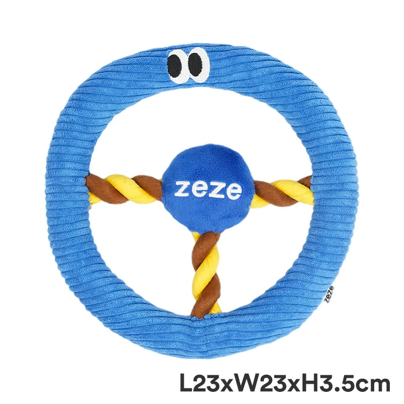 ZEZE dog toys grinding teeth and teeth cleaning, resistant to bite, rope knots, dog tug-of-war, consume energy, human pet interaction, de-boring chewing gum