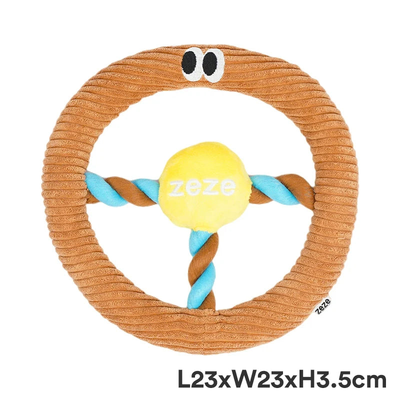 ZEZE dog toys grinding teeth and teeth cleaning, resistant to bite, rope knots, dog tug-of-war, consume energy, human pet interaction, de-boring chewing gum
