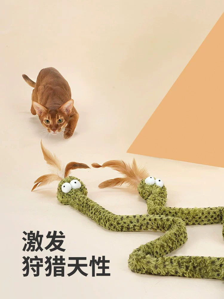 French lulu miigo snake teasing cat stick teasing cat artifact cat cat supplies self-hi relieving boredom feather cat toys