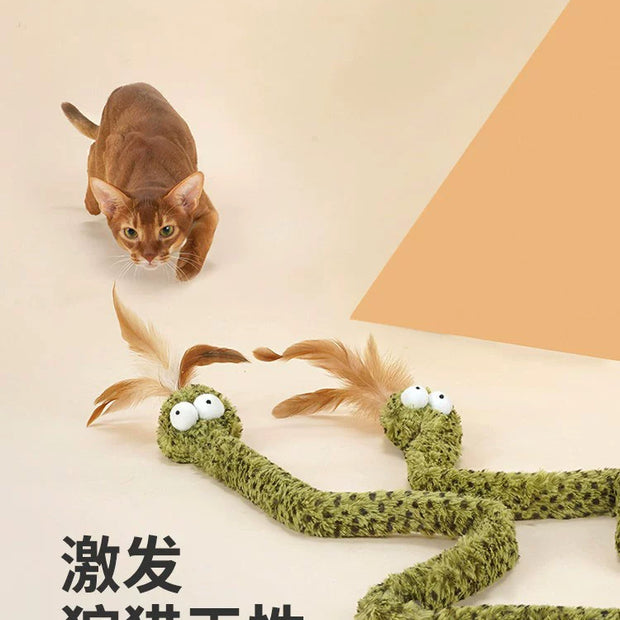 French lulu miigo snake teasing cat stick teasing cat artifact cat cat supplies self-hi relieving boredom feather cat toys