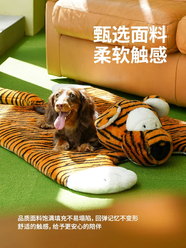 zeze tiger mat dog mat kennel dog sleeping mat pet all seasons universal large dog small dog with pillow