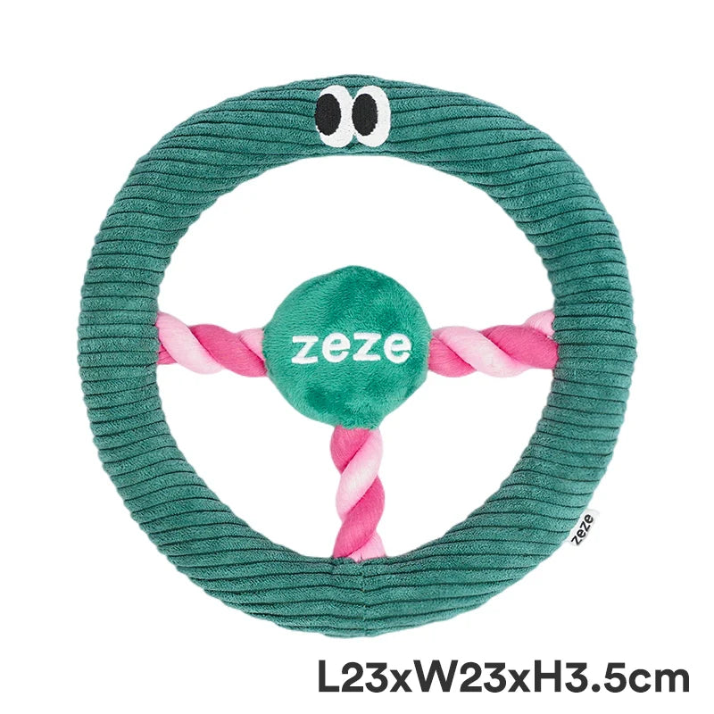 ZEZE dog toys grinding teeth and teeth cleaning, resistant to bite, rope knots, dog tug-of-war, consume energy, human pet interaction, de-boring chewing gum
