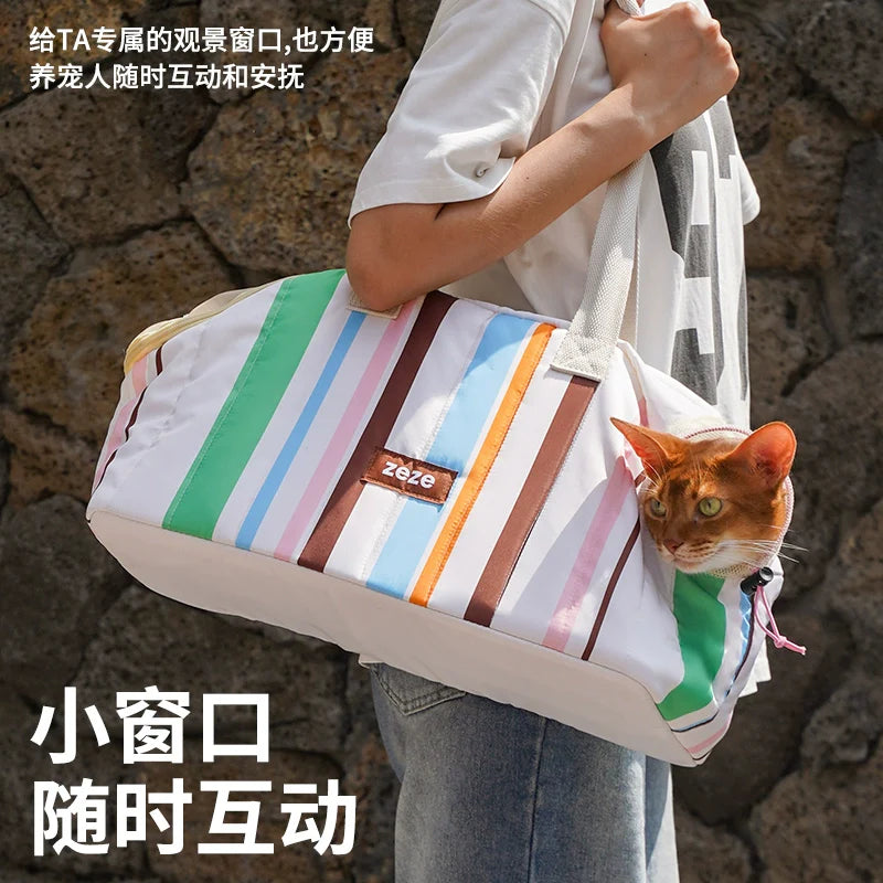 zeze outing bag compilation pet bag cat bag small dog pet bag crossbody shoulder bag breathable and portable to go out
