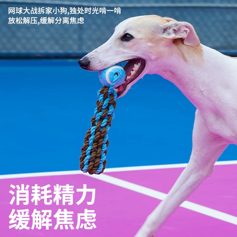 ZEZE dog toys grinding teeth and teeth cleaning, resistant to bite, rope knots, dog tug-of-war, consume energy, human pet interaction, de-boring chewing gum