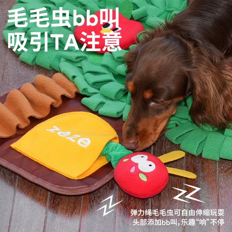 zeze, apple tree, dog, hidden food, smelling mat, self-hilarious, smelling blanket, leaking food, bite, puppy, educational toys