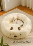Alpaca Pet Bed - Plush Donut Style - Cat Bed