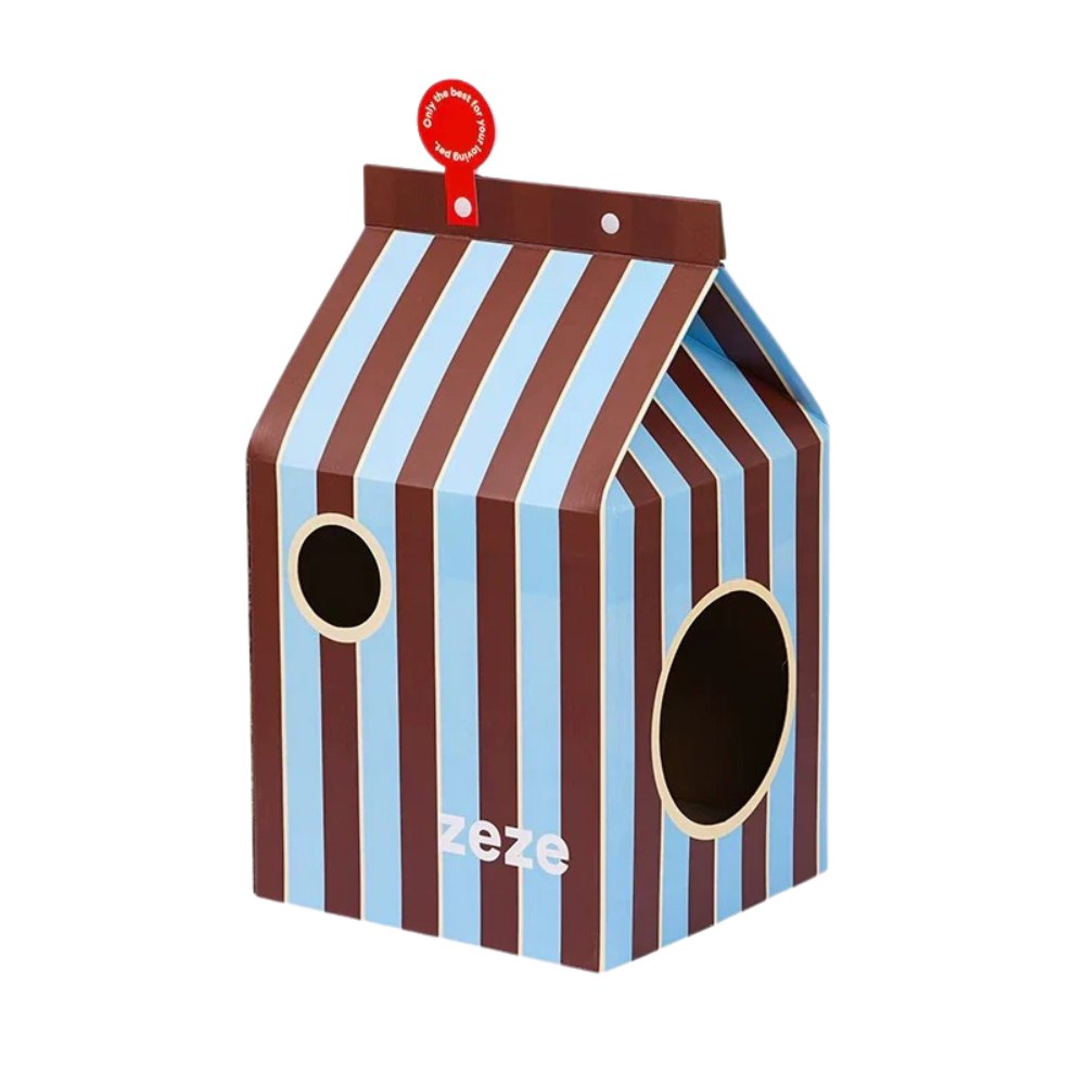 AOWUzeze striped milk carton cat scratching post cat nest resistant scratching corrugated paper cat board scratching cat room claw grinding toy