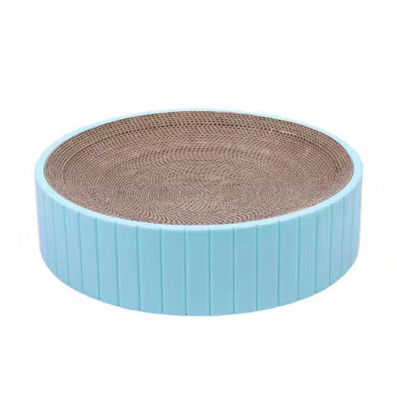 Cat Scratching Bed with Replaceable Cardboard and Catnip - Blue - Cat Scratching Board