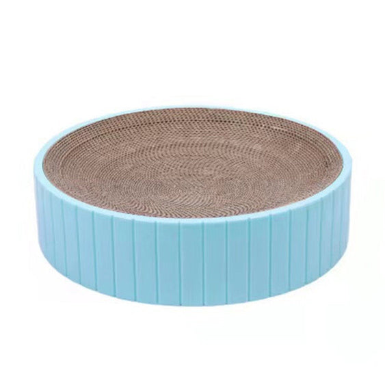 Cat Scratching Bed with Replaceable Cardboard and Catnip - Blue - Cat Scratching Board