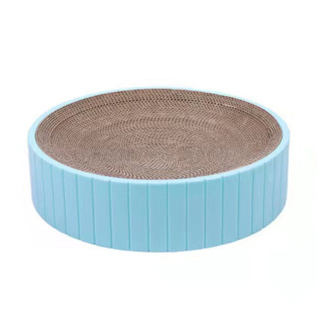 Cat Scratching Bed with Replaceable Cardboard and Catnip - Blue - Cat Scratching Board