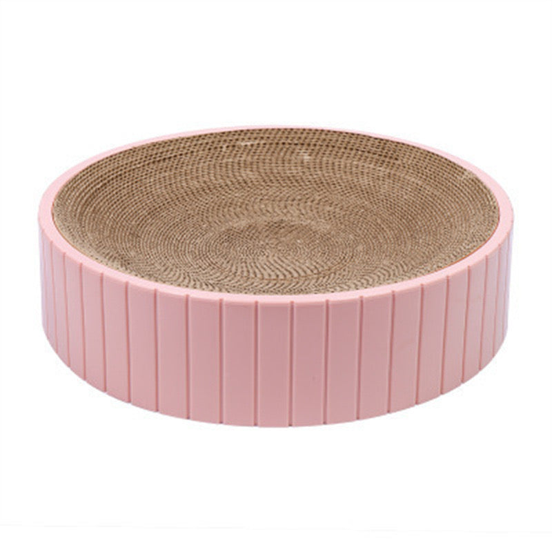 Cat Scratching Bed with Replaceable Cardboard and Catnip - Pink - Cat Scratching Board