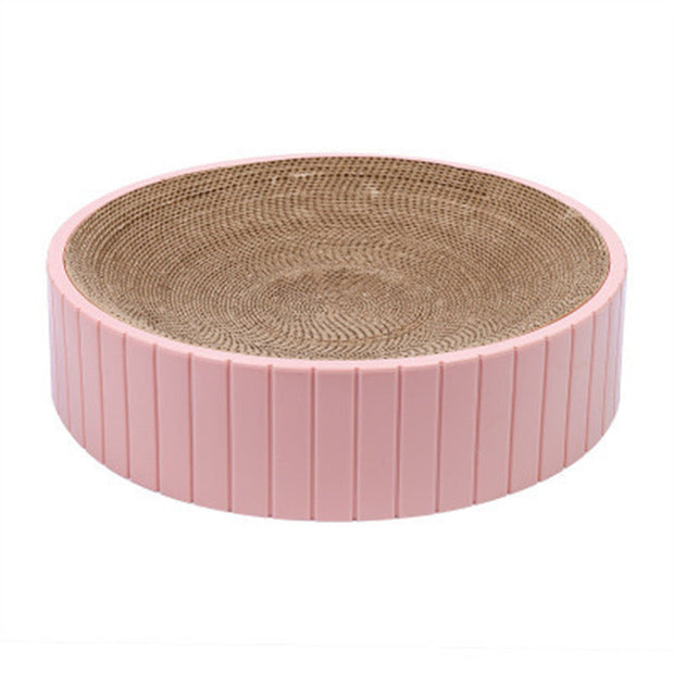 Cat Scratching Bed with Replaceable Cardboard and Catnip - Pink - Cat Scratching Board