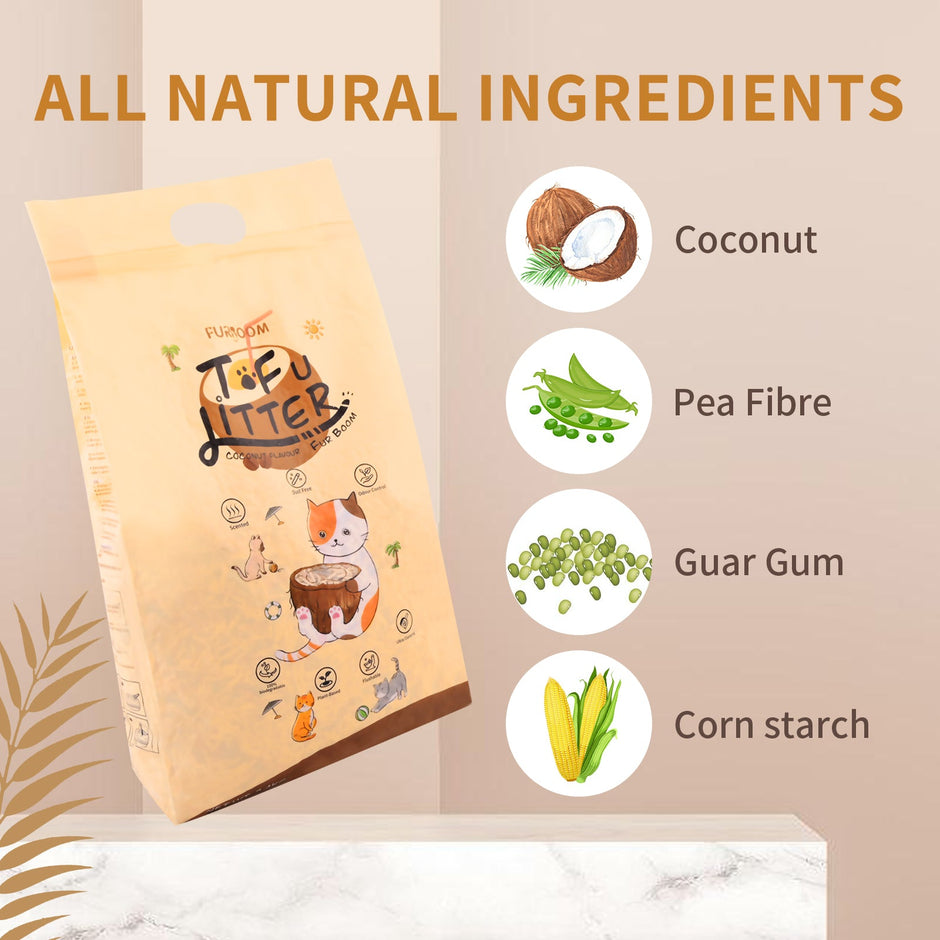 Furboom Tofu Cat Litter (Single Pack 2.4KG/6L) - Cat Litter