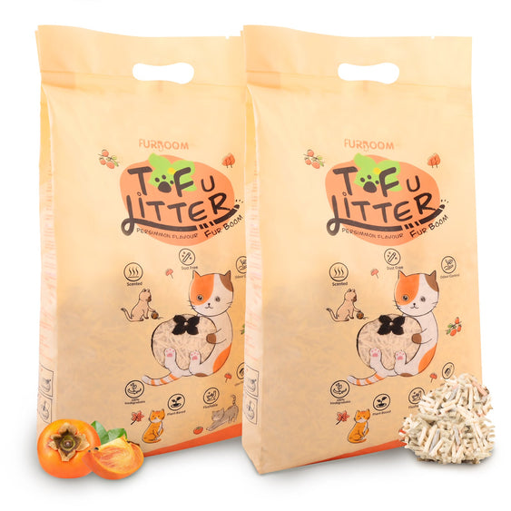 Furboom Tofu Cat Litter (Single Pack 2.4KG/6L) - Persimmon - Cat Litter