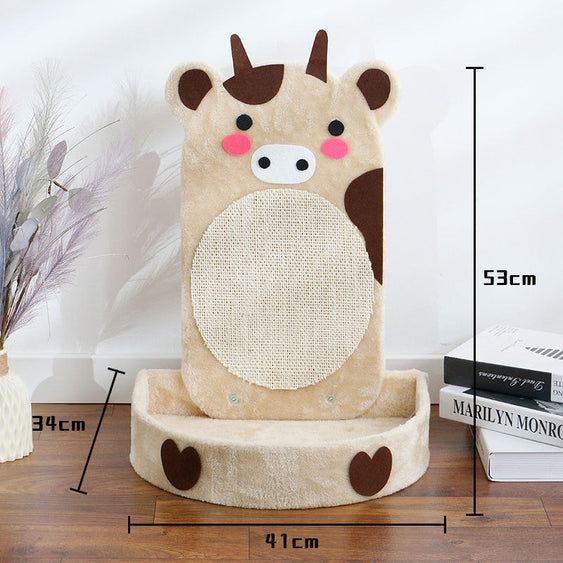 L-Shaped Standing Scratching Board - Moo Moo Cow - Cat Scratching Board