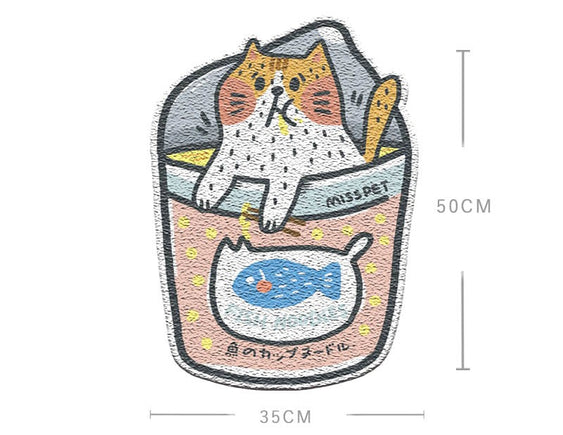MISSPET Cartoon Cat Litter Mat Series - Cat Cup Noodle (50H x 35W cm) - Cat Litter