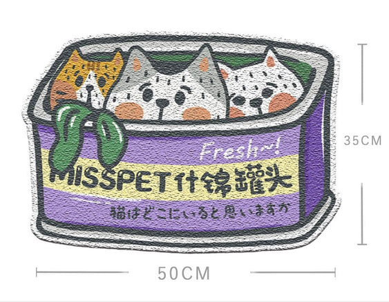 MISSPET Cartoon Cat Litter Mat Series - Cutie Cat Can (35H x 50W cm) - Cat Litter