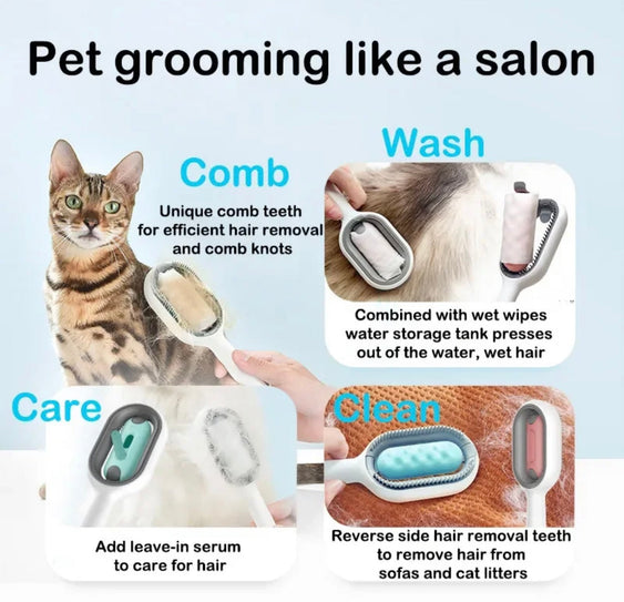 Pet Grooming Brush with Water Tank - Cat Accessories