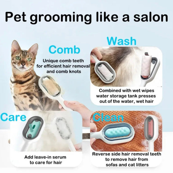 Pet Grooming Brush with Water Tank - Cat Accessories
