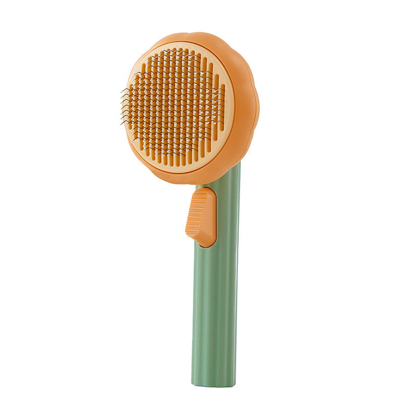 Pumpkin Grooming Comb/Brush - Pumpkin Orange with Green handle - Cat Accessories
