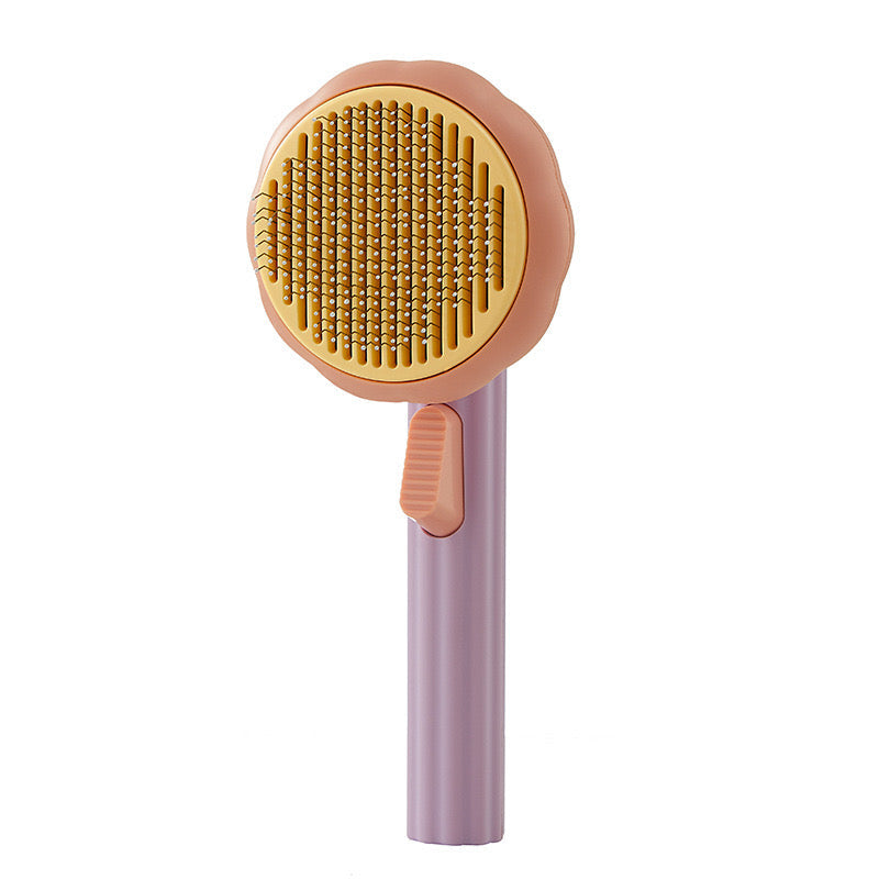 Pumpkin Grooming Comb/Brush - Pale Orange with Purple handle - Cat Accessories
