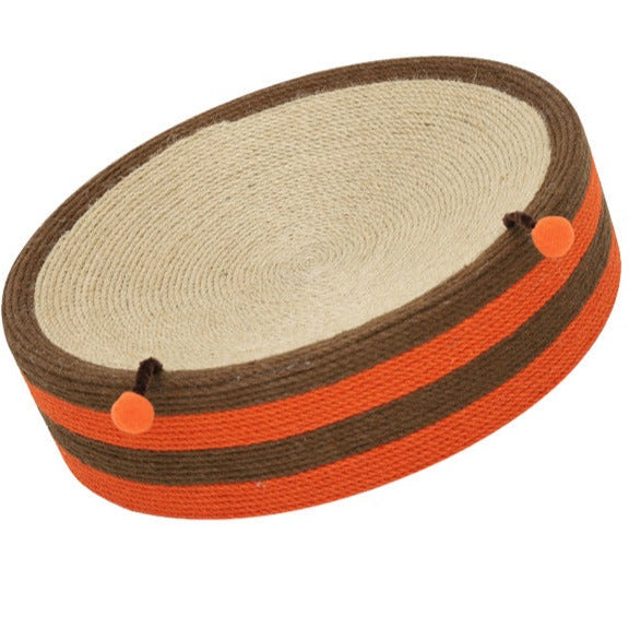 Sisal Hemp Knitted Oval Scratching Lounge Bed - Bee - Cat Scratching Board