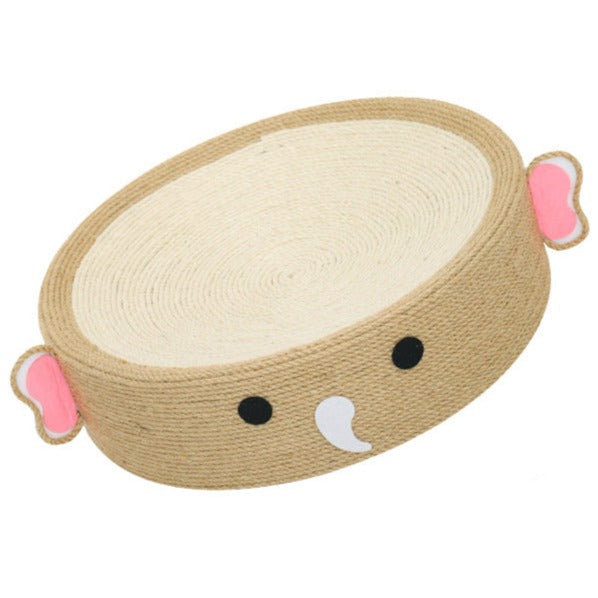 Sisal Hemp Knitted Oval Scratching Lounge Bed - Elephant - Cat Scratching Board