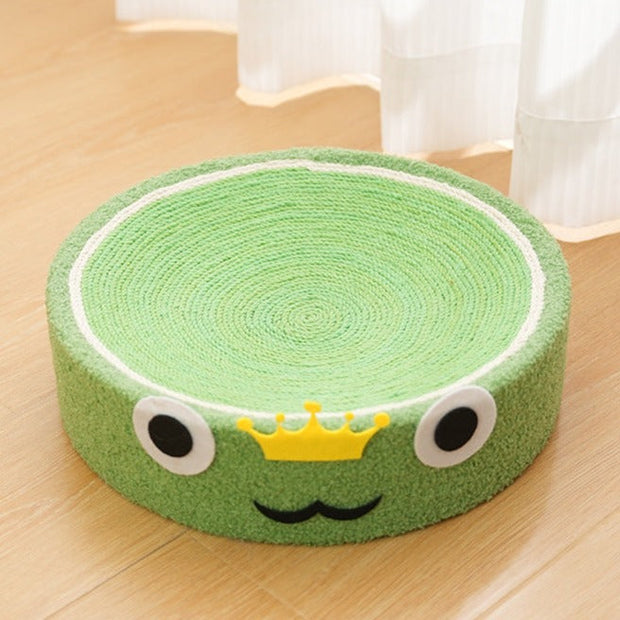 Sisal Hemp Knitted Oval Scratching Lounge Bed - Frog - Cat Scratching Board