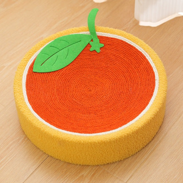 Sisal Hemp Knitted Oval Scratching Lounge Bed - Orange - Cat Scratching Board