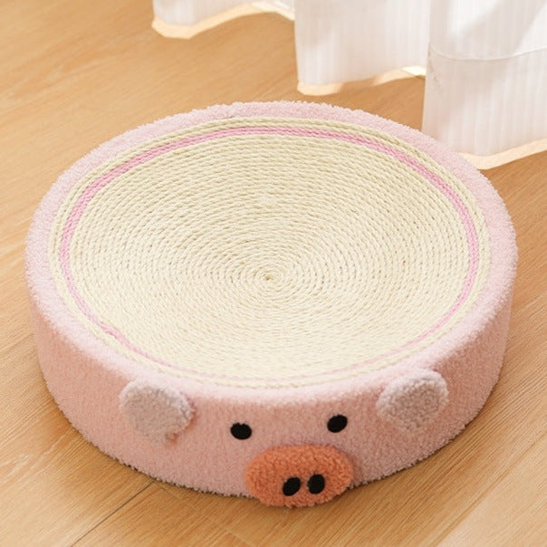 Sisal Hemp Knitted Oval Scratching Lounge Bed - Pig - Cat Scratching Board